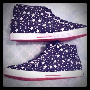 Starry Superga canvas high top sneakers